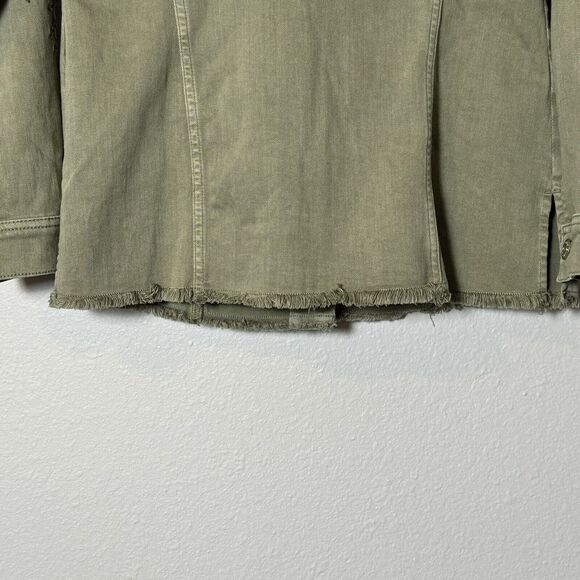 Chico's Embroidered Sage-Denim Jacket Women's Size 0 US 4/6 Extra Small - Picture 10 of 13